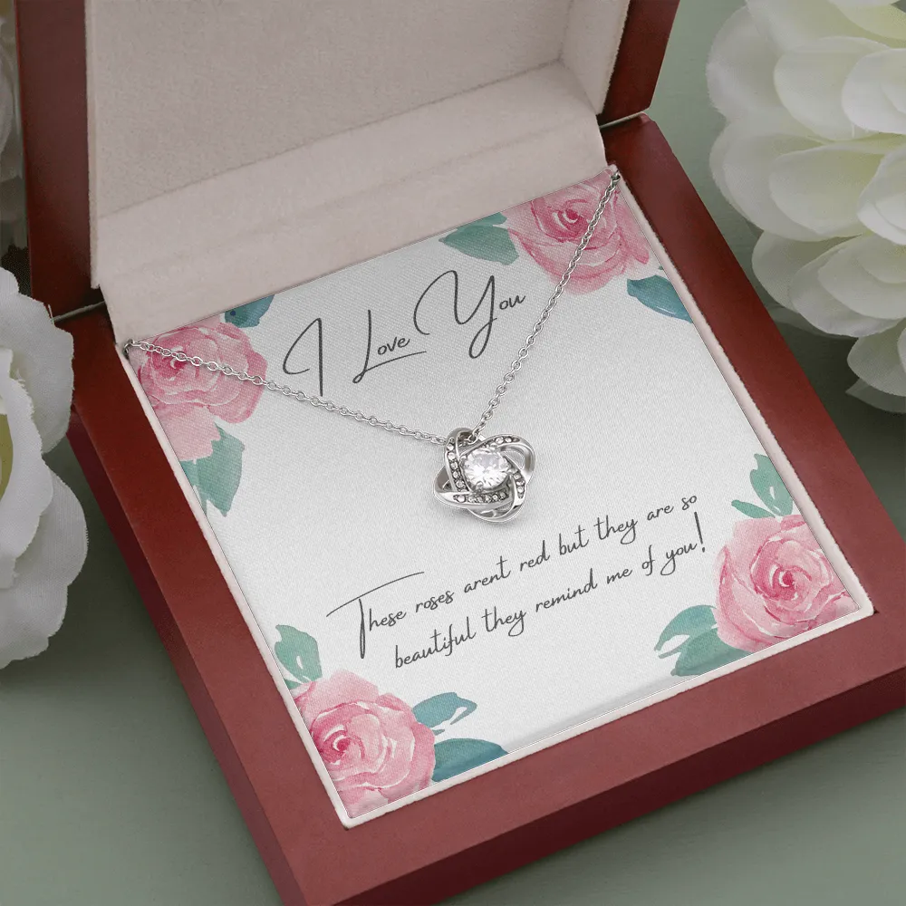 These Roses Arent' Red Love Knot Necklace