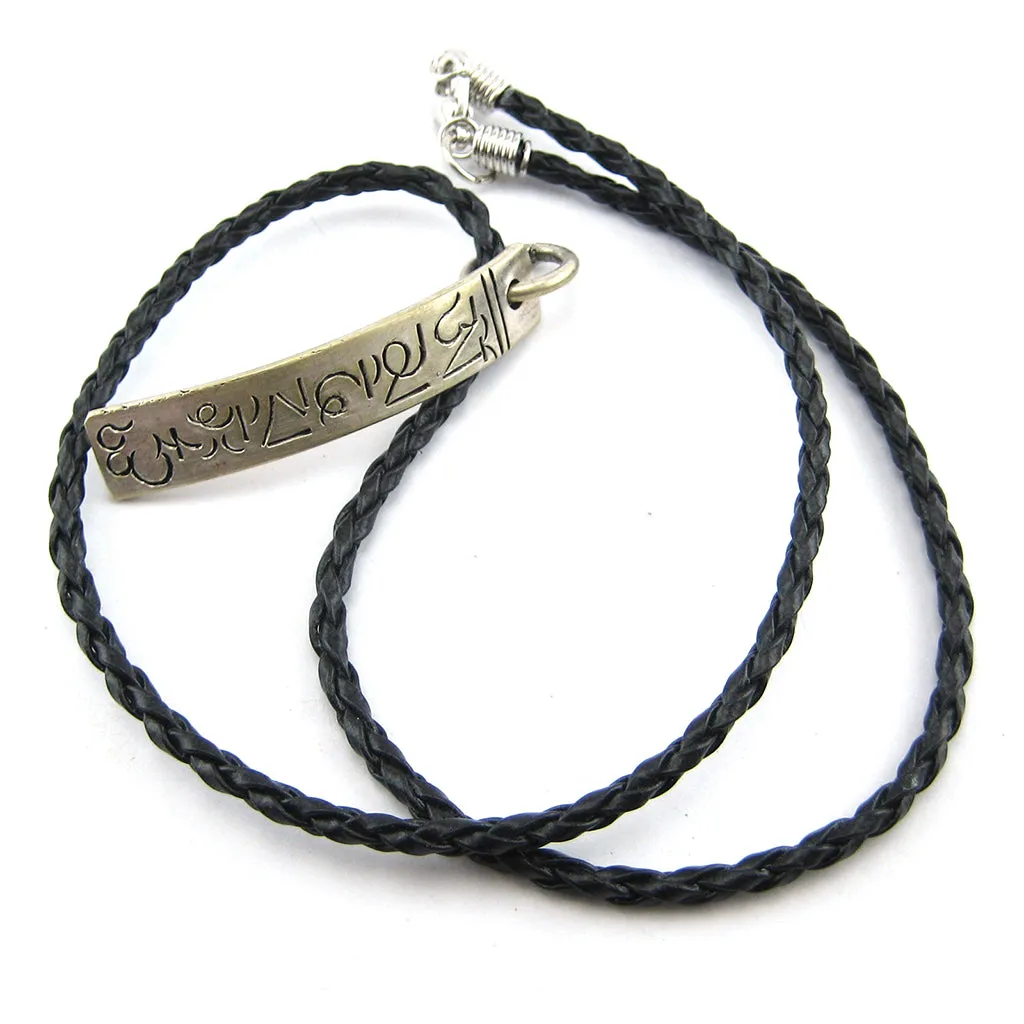 Tibetan Buddhist Om Mani Padme Hum Mantra Carved Sanskrit Amulet
