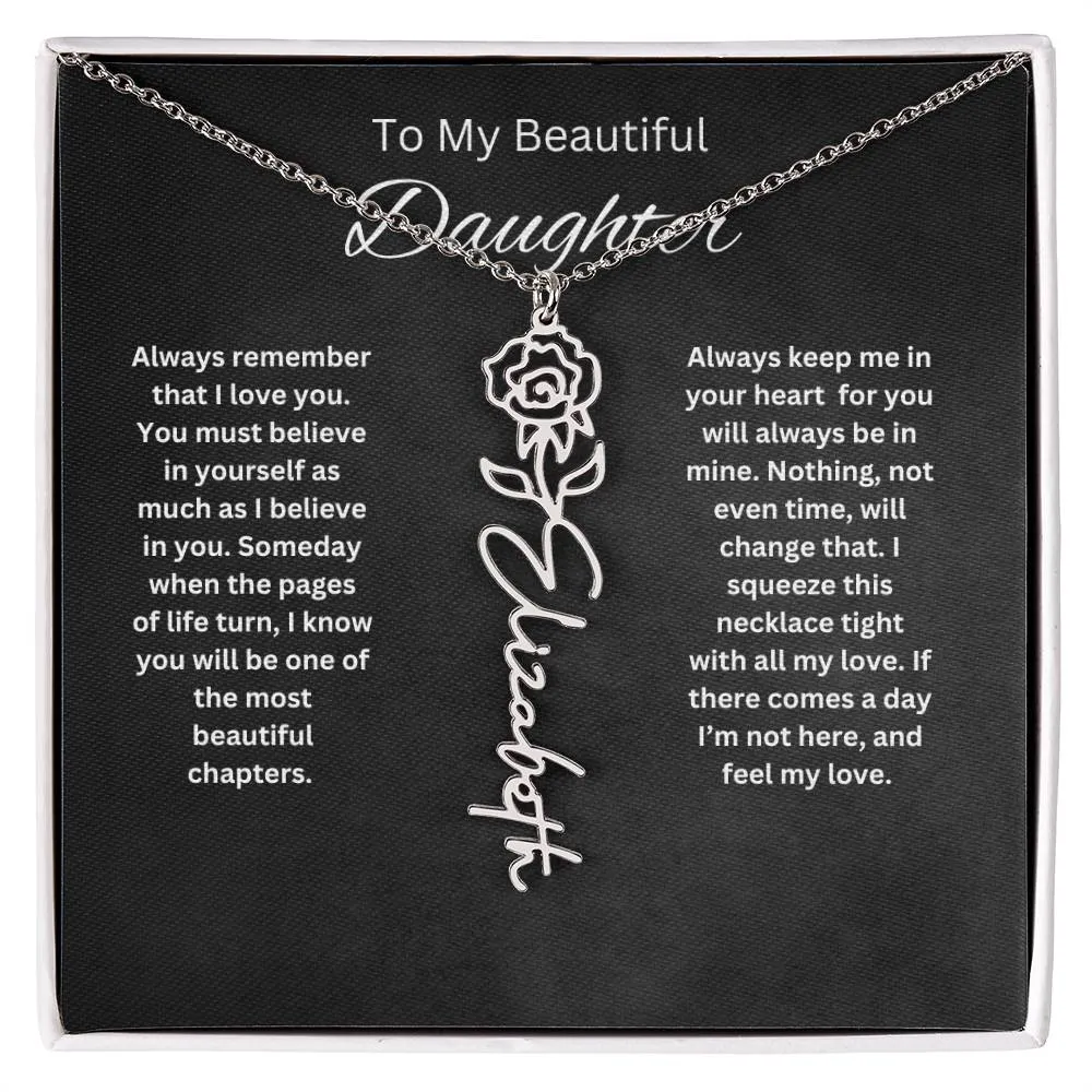 To My Beautiful Daughter Personalized Necklace