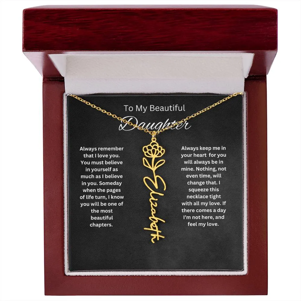 To My Beautiful Daughter Personalized Necklace