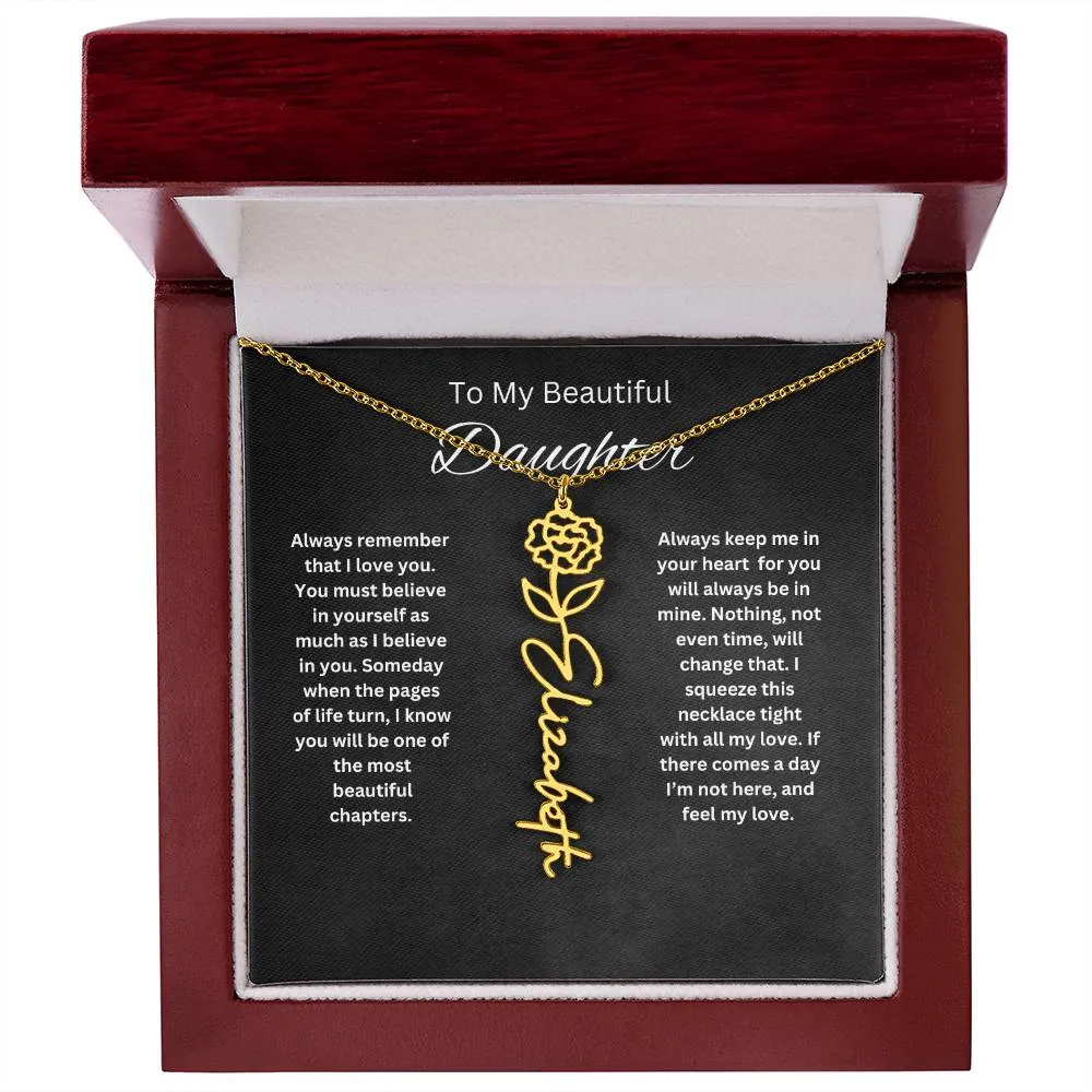 To My Beautiful Daughter Personalized Necklace
