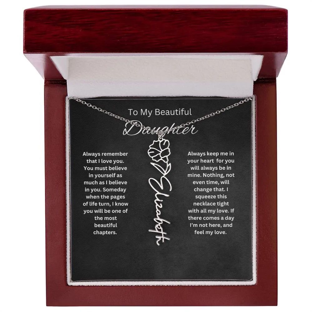 To My Beautiful Daughter Personalized Necklace