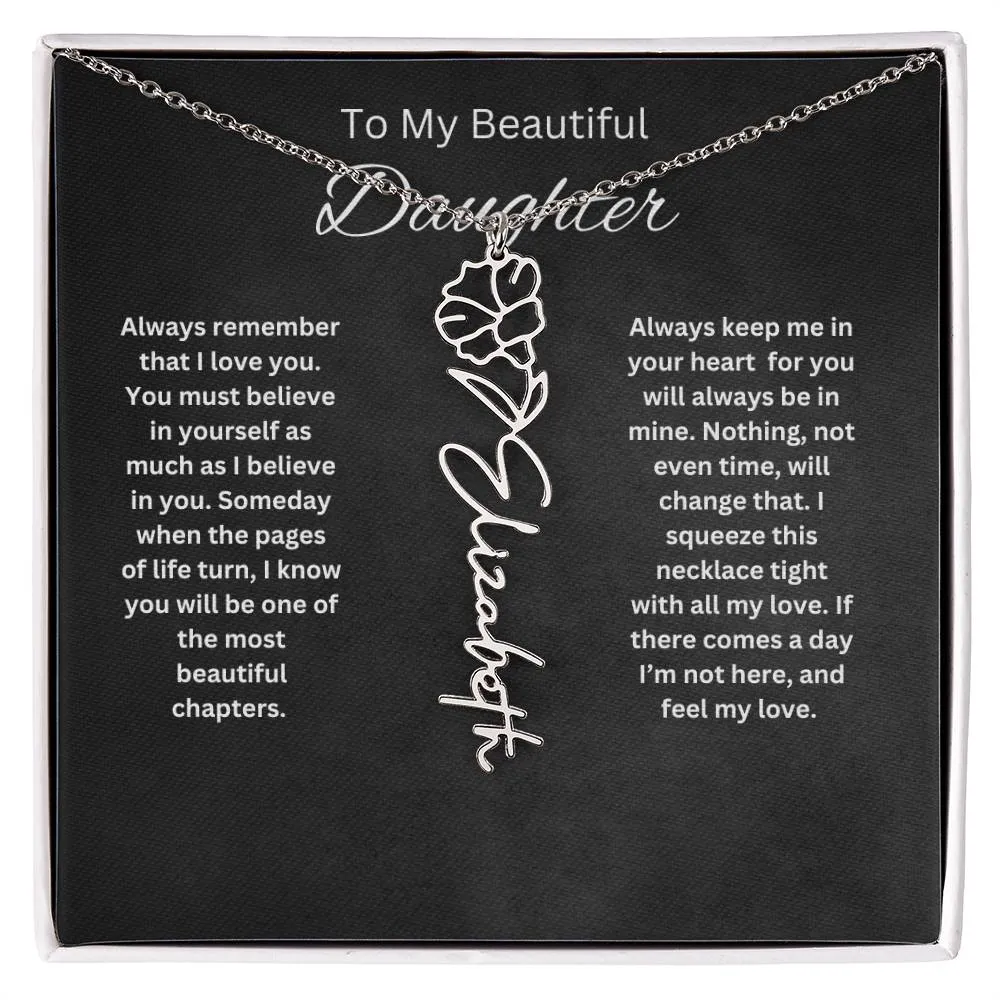 To My Beautiful Daughter Personalized Necklace