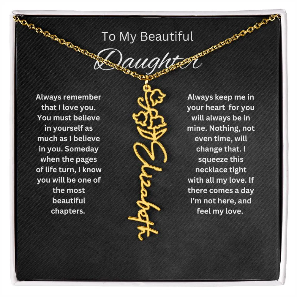To My Beautiful Daughter Personalized Necklace