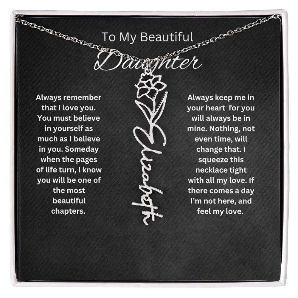 To My Beautiful Daughter Personalized Necklace