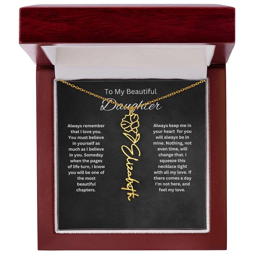 To My Beautiful Daughter Personalized Necklace