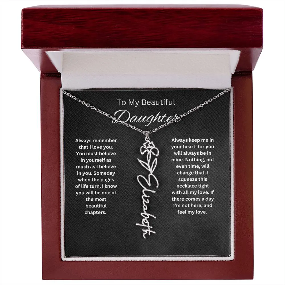 To My Beautiful Daughter Personalized Necklace