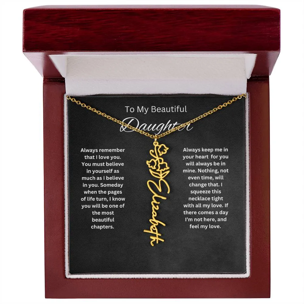 To My Beautiful Daughter Personalized Necklace