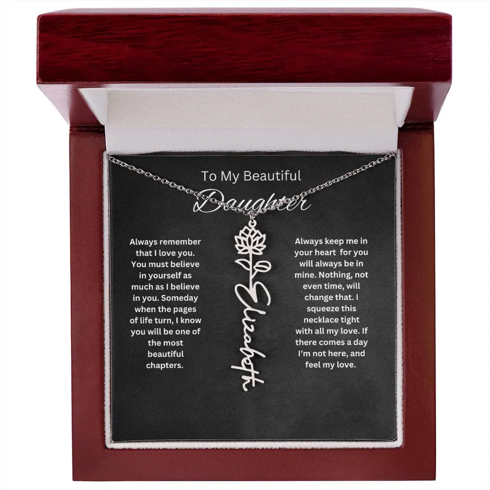 To My Beautiful Daughter Personalized Necklace