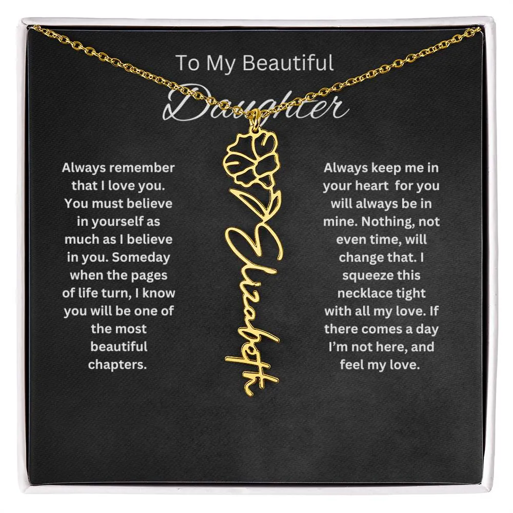 To My Beautiful Daughter Personalized Necklace