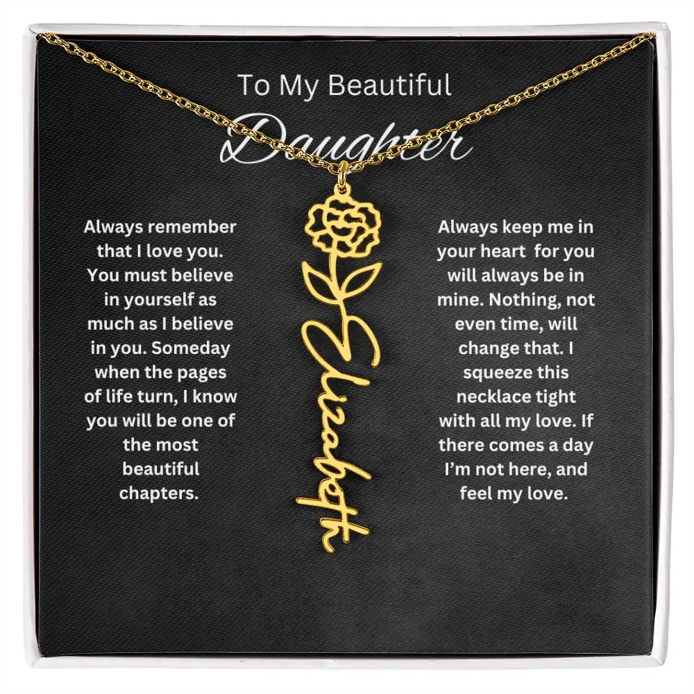 To My Beautiful Daughter Personalized Necklace