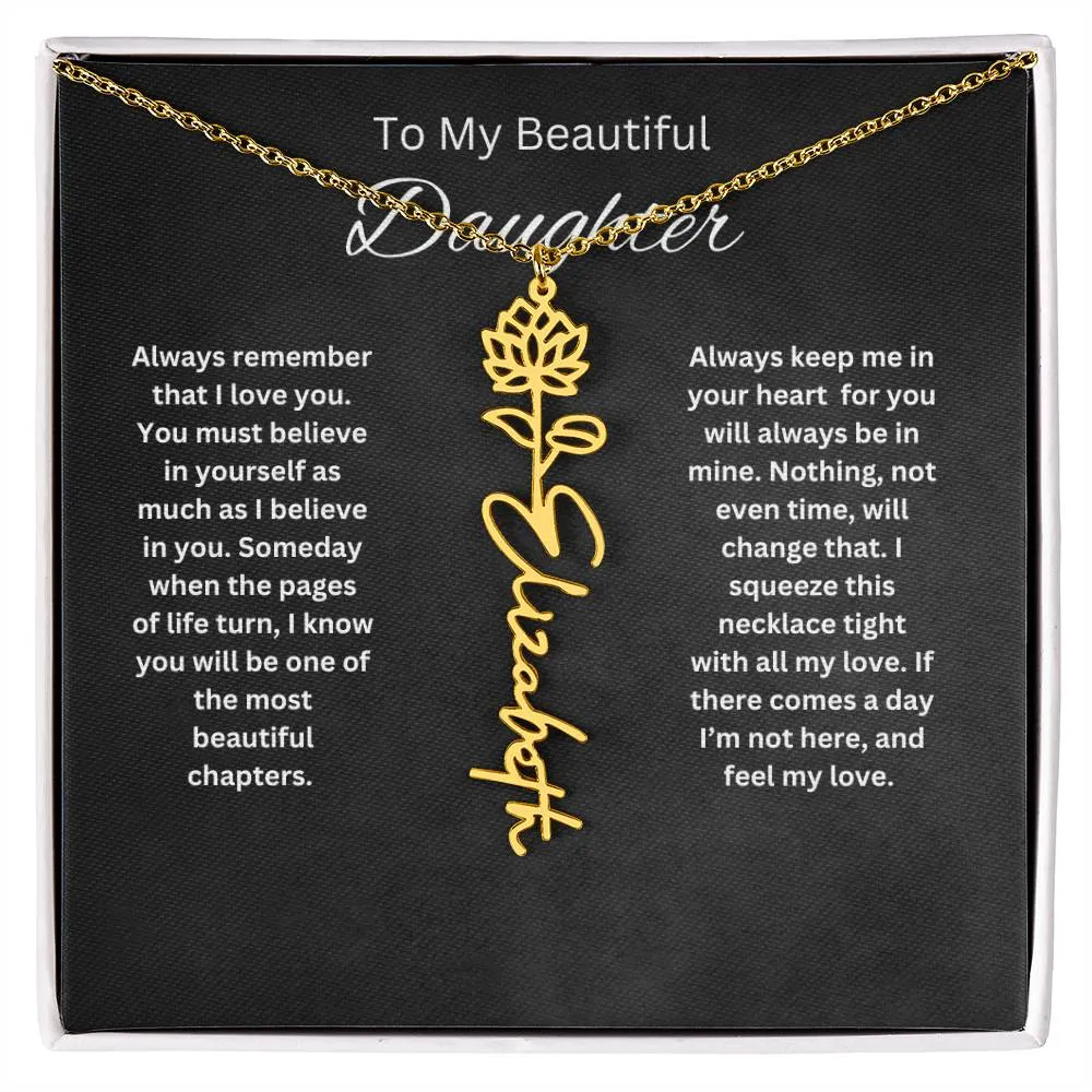 To My Beautiful Daughter Personalized Necklace