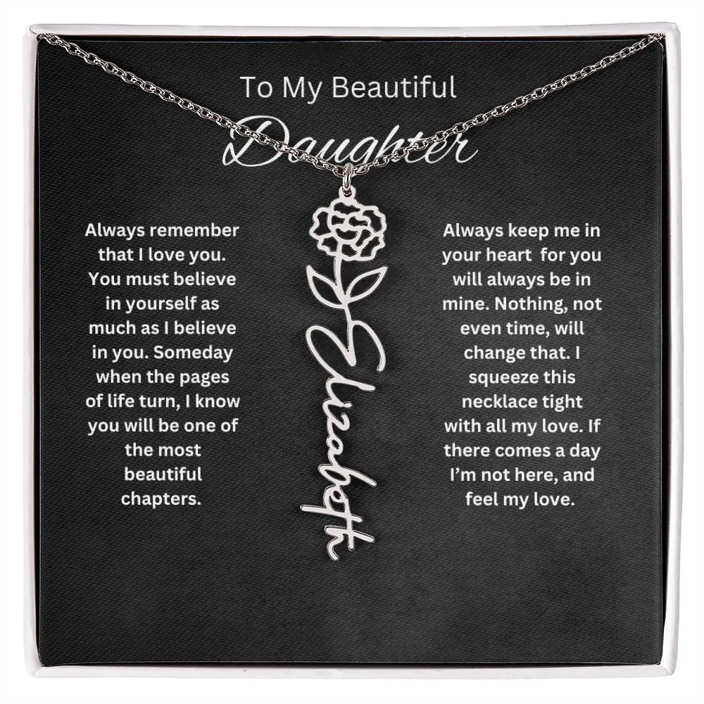 To My Beautiful Daughter Personalized Necklace