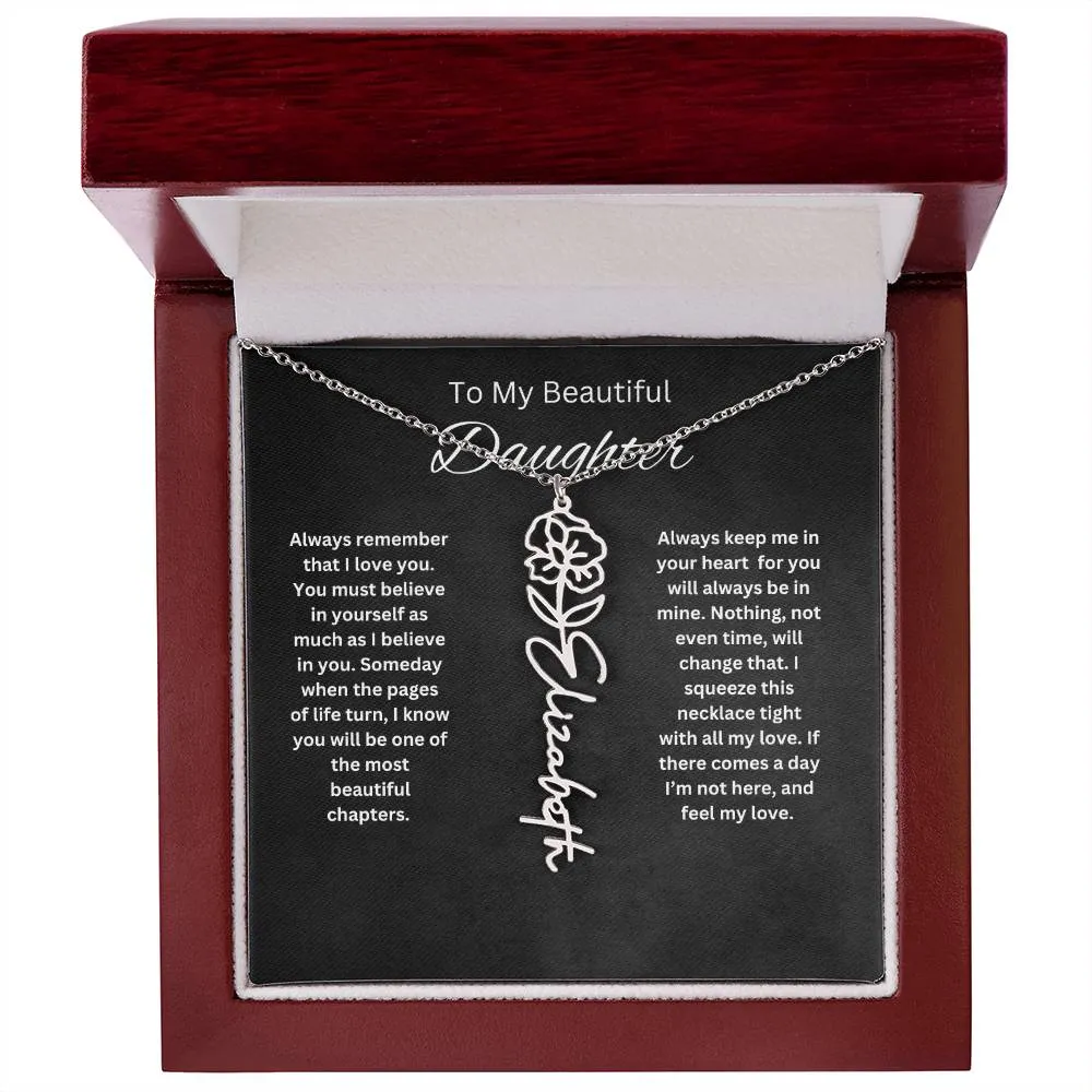 To My Beautiful Daughter Personalized Necklace