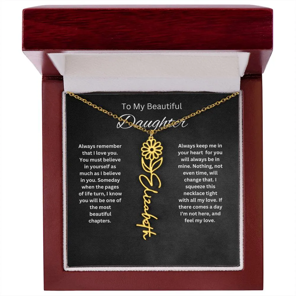 To My Beautiful Daughter Personalized Necklace