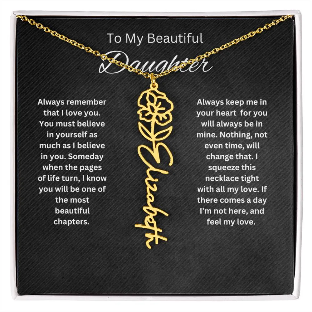 To My Beautiful Daughter Personalized Necklace