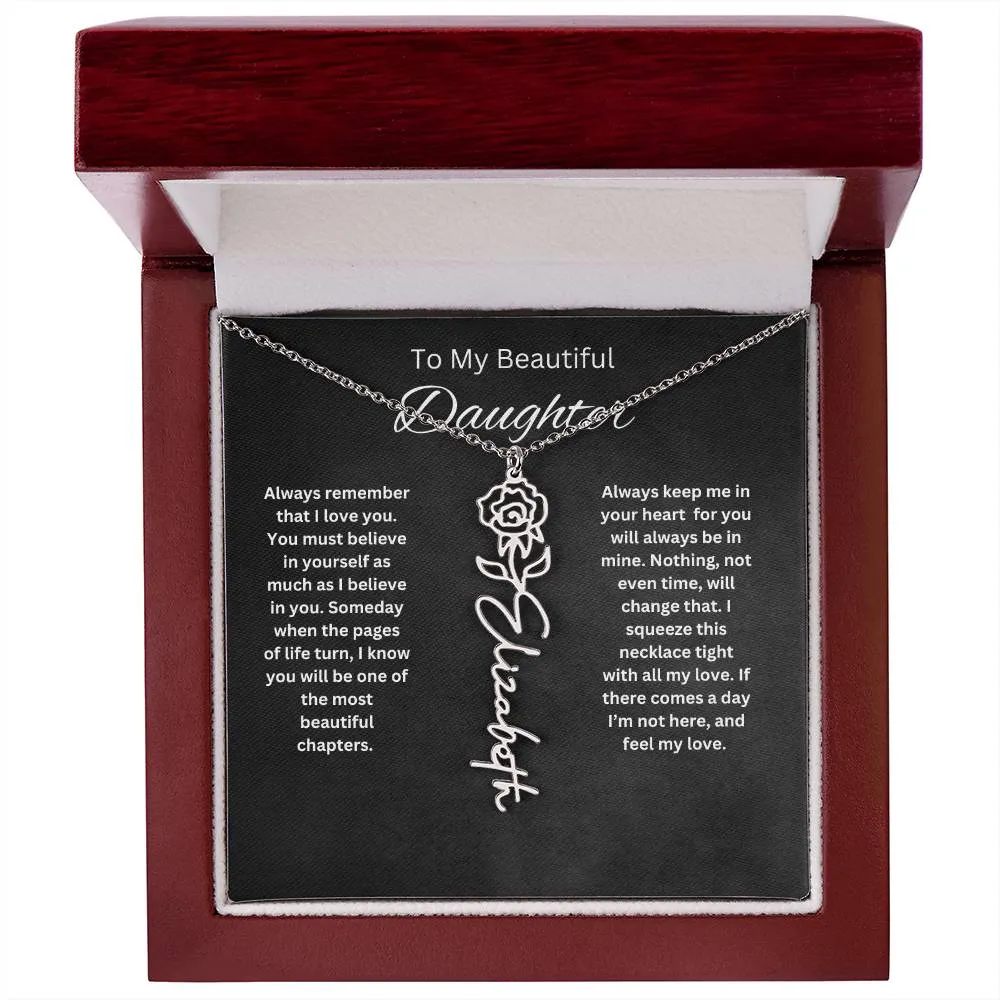 To My Beautiful Daughter Personalized Necklace
