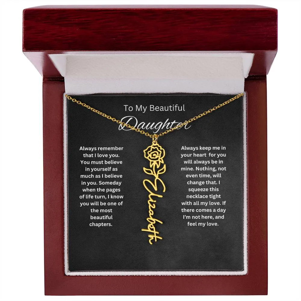 To My Beautiful Daughter Personalized Necklace