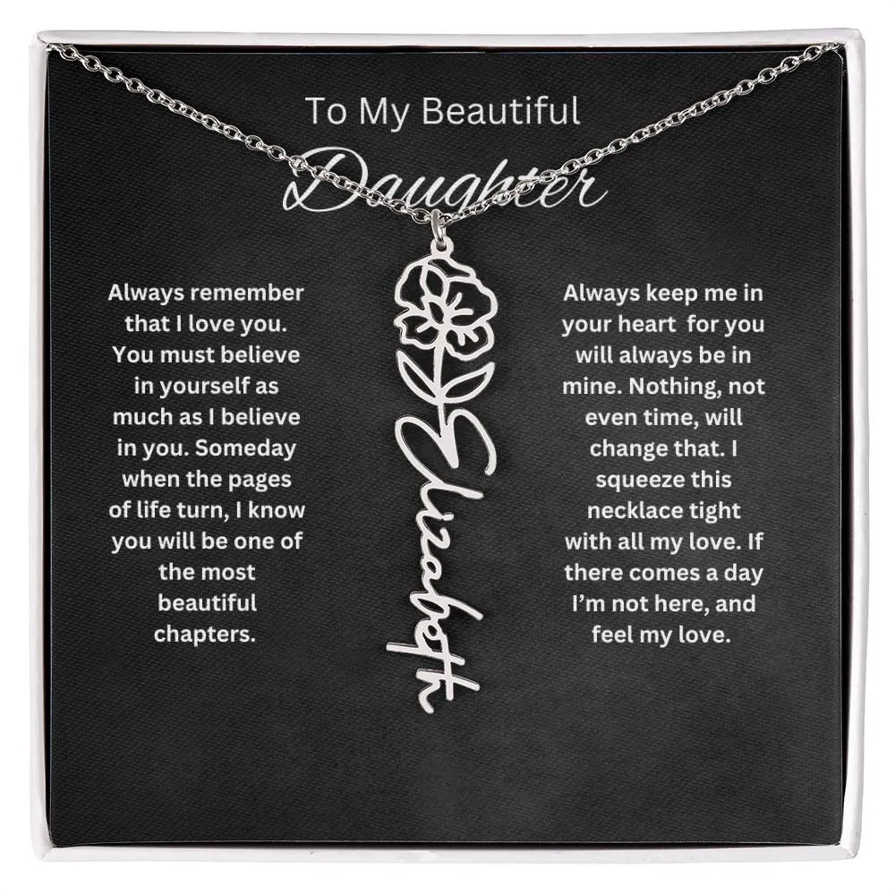 To My Beautiful Daughter Personalized Necklace