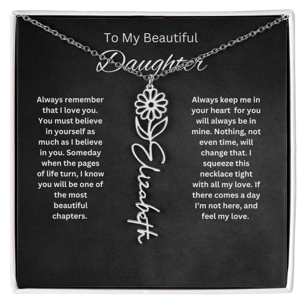 To My Beautiful Daughter Personalized Necklace