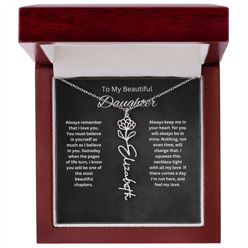 To My Beautiful Daughter Personalized Necklace
