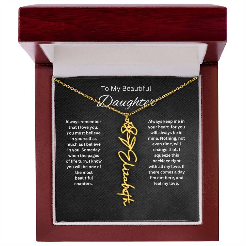 To My Beautiful Daughter Personalized Necklace