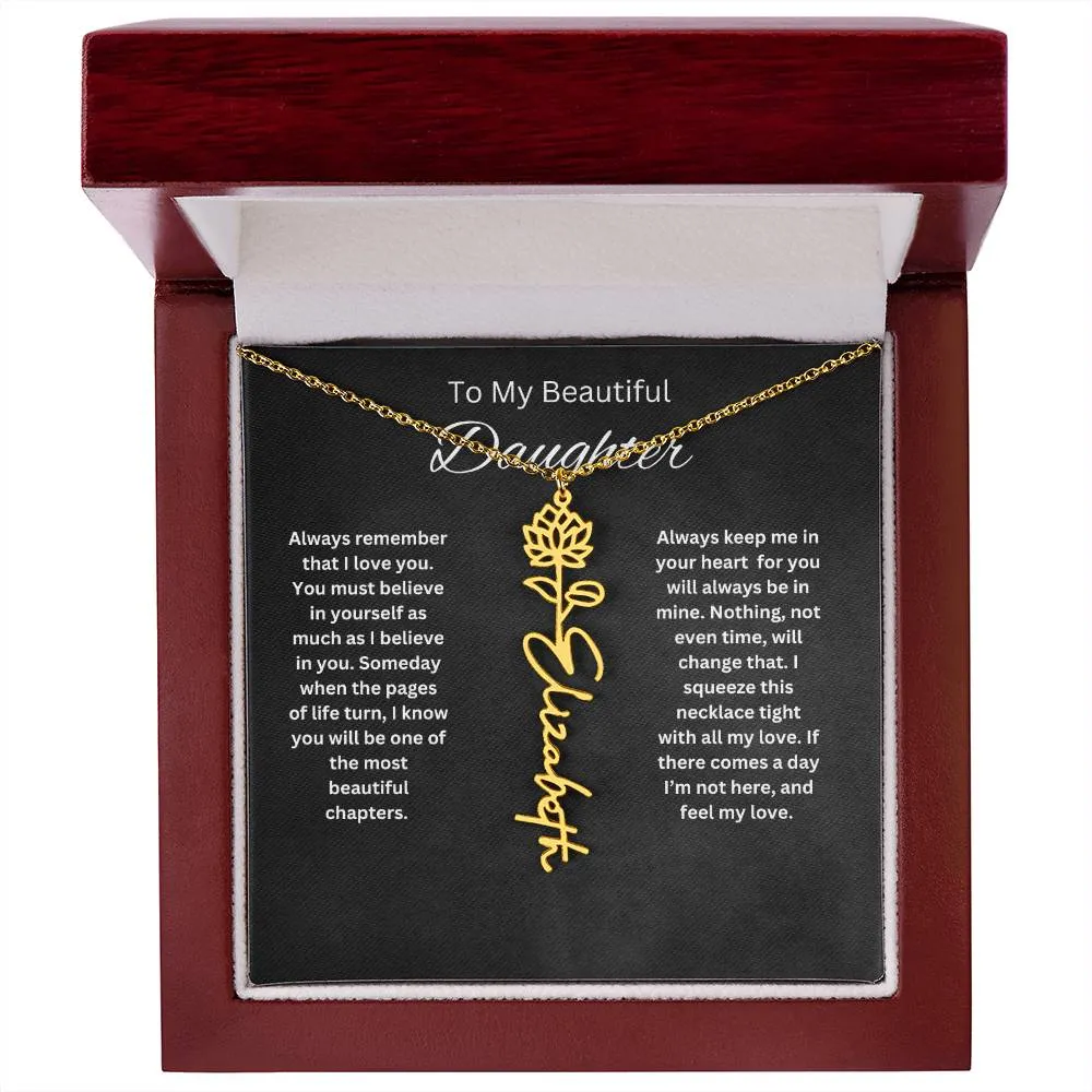 To My Beautiful Daughter Personalized Necklace