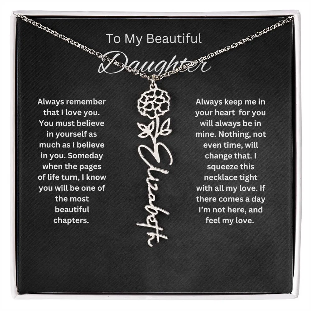 To My Beautiful Daughter Personalized Necklace