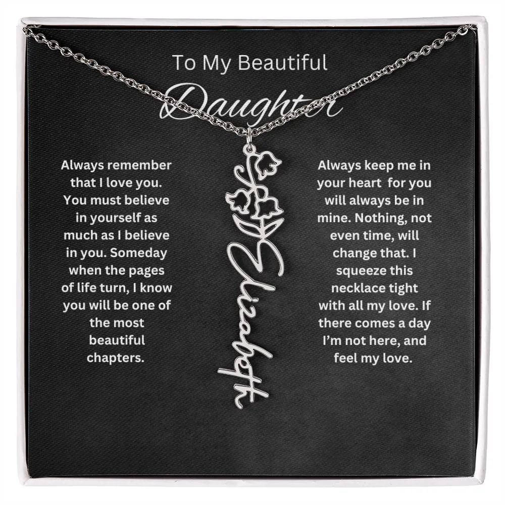 To My Beautiful Daughter Personalized Necklace