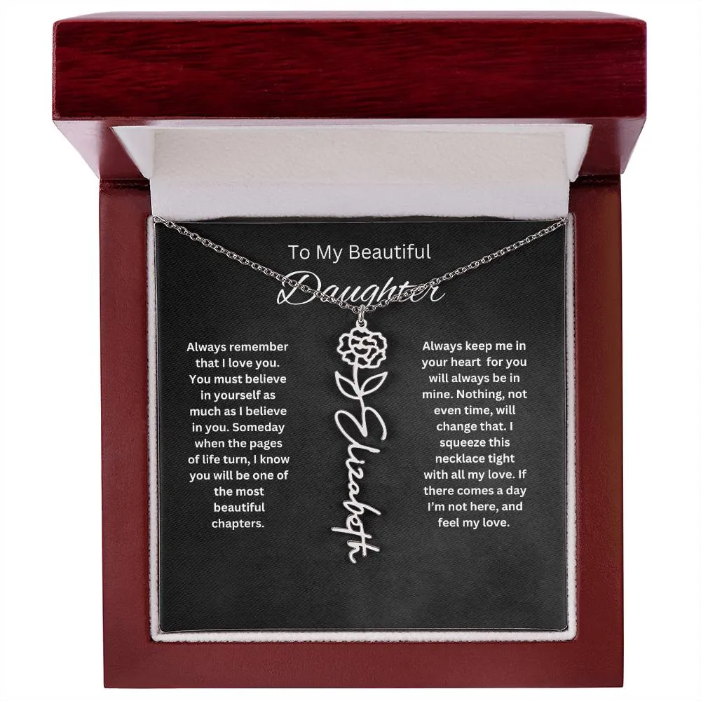 To My Beautiful Daughter Personalized Necklace