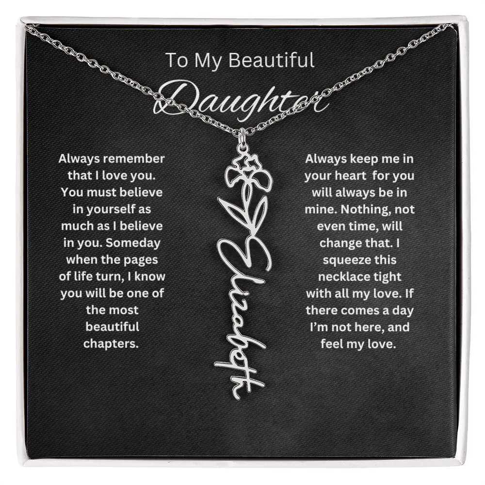 To My Beautiful Daughter Personalized Necklace