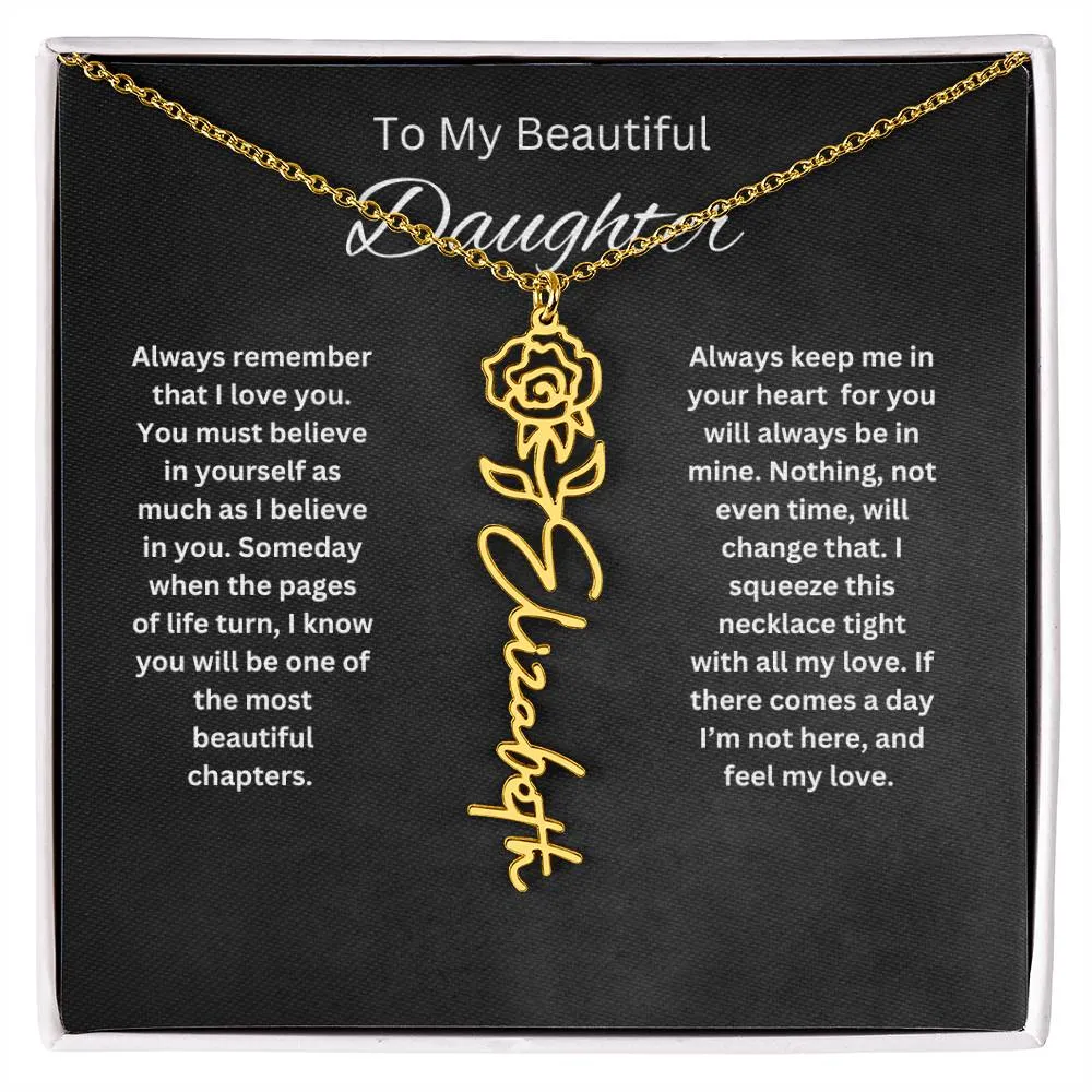 To My Beautiful Daughter Personalized Necklace
