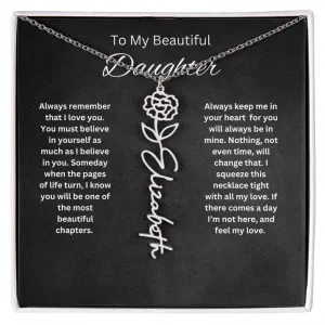 To My Beautiful Daughter Personalized Necklace