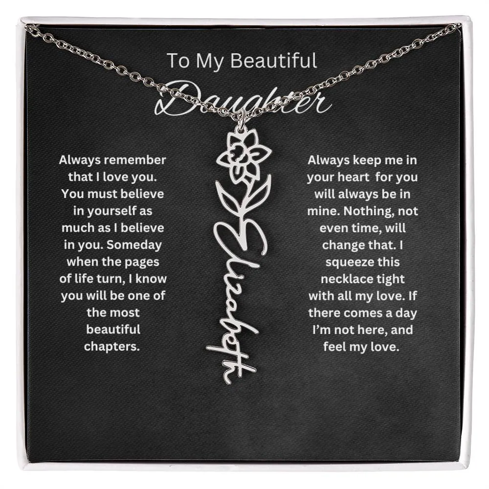 To My Beautiful Daughter Personalized Necklace