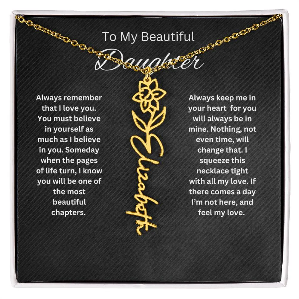 To My Beautiful Daughter Personalized Necklace