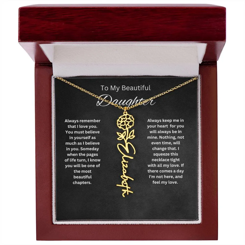 To My Beautiful Daughter Personalized Necklace
