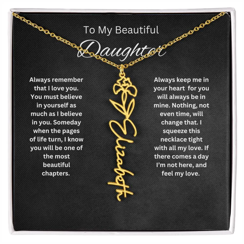 To My Beautiful Daughter Personalized Necklace