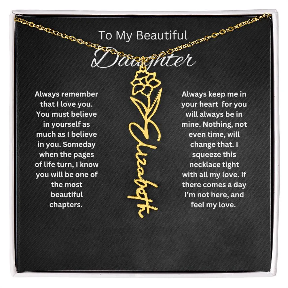 To My Beautiful Daughter Personalized Necklace