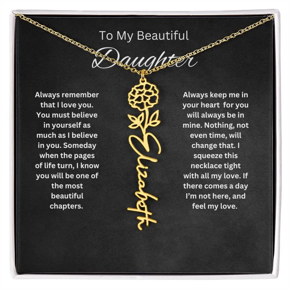 To My Beautiful Daughter Personalized Necklace
