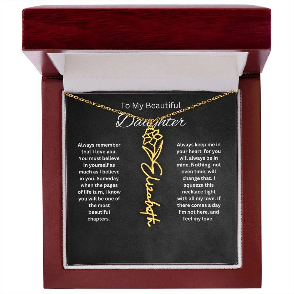 To My Beautiful Daughter Personalized Necklace