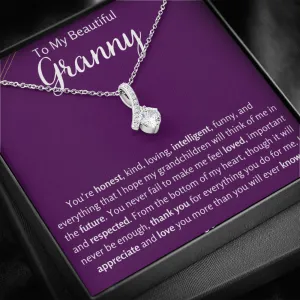 To My Beautiful Granny Ribbon Necklace
