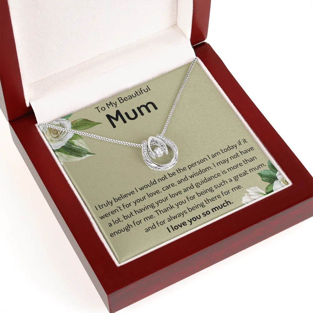 To My Beautiful Mum Horseshoe Necklace