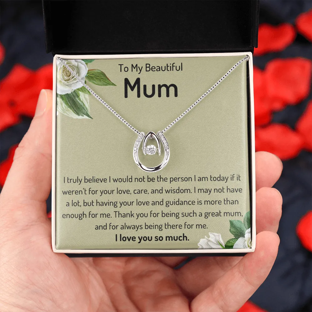 To My Beautiful Mum Horseshoe Necklace