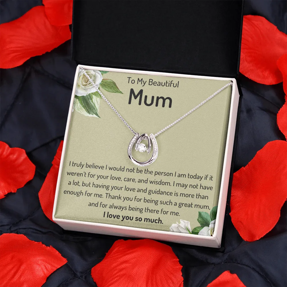 To My Beautiful Mum Horseshoe Necklace