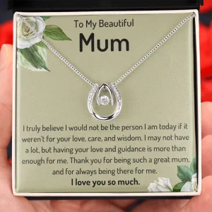 To My Beautiful Mum Horseshoe Necklace