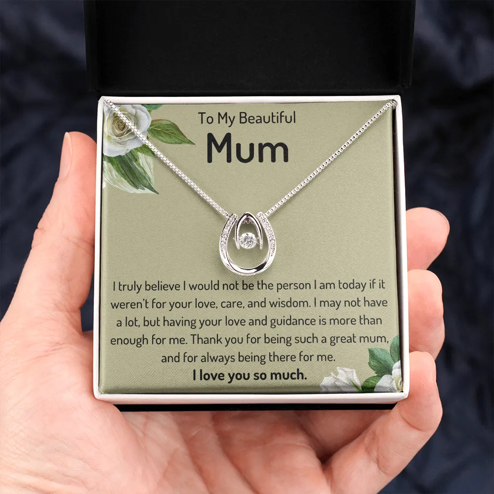 To My Beautiful Mum Horseshoe Necklace