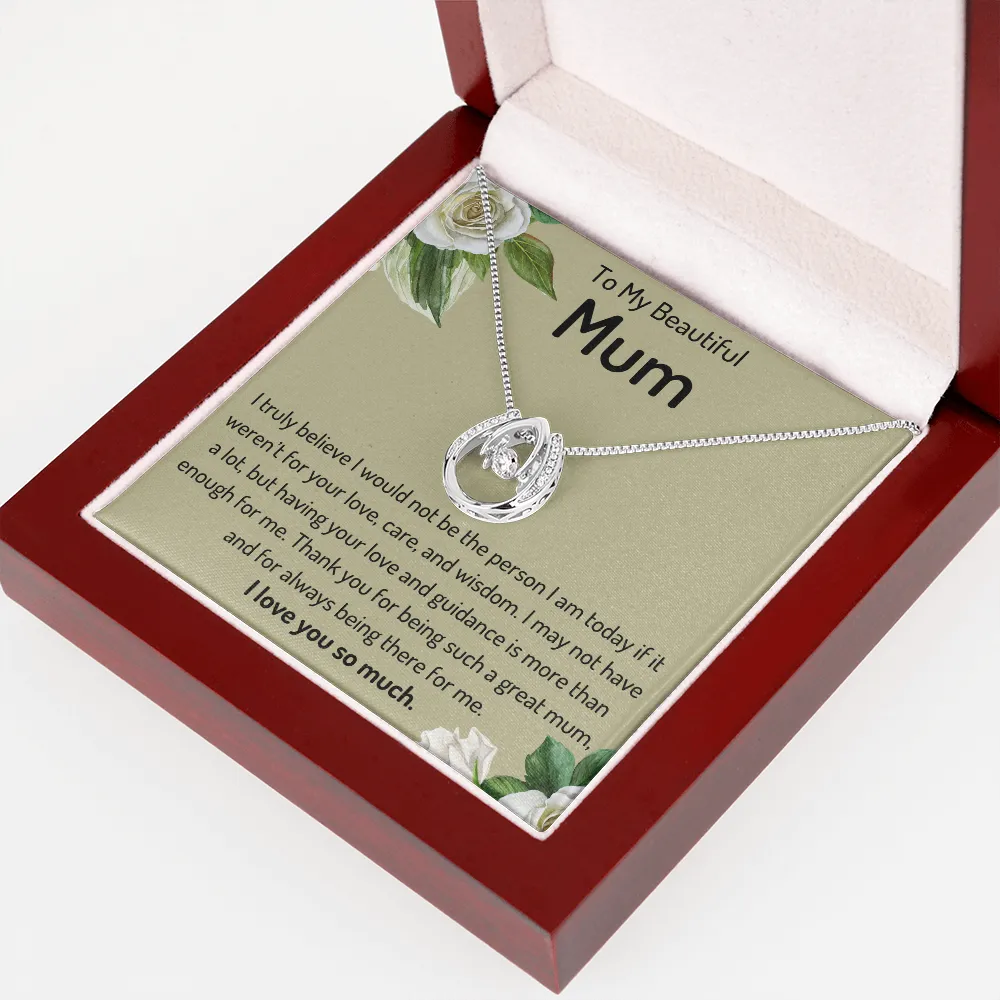 To My Beautiful Mum Horseshoe Necklace