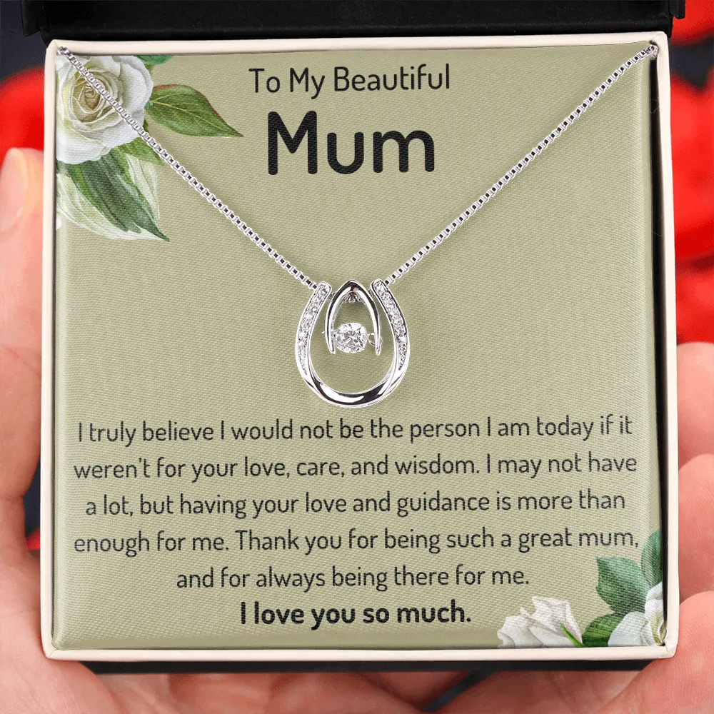 To My Beautiful Mum Horseshoe Necklace