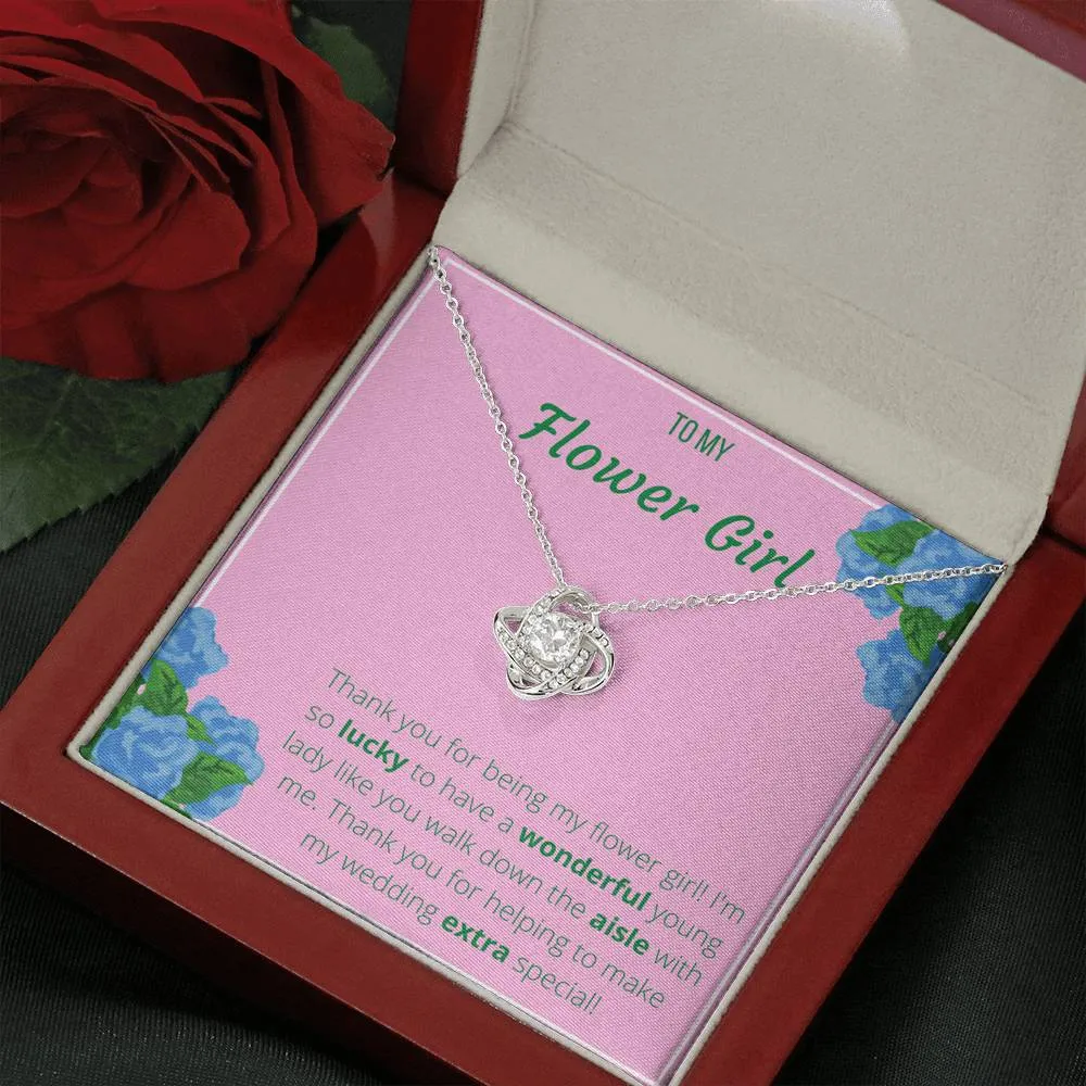 To My Flower Girl Love Knot Necklace
