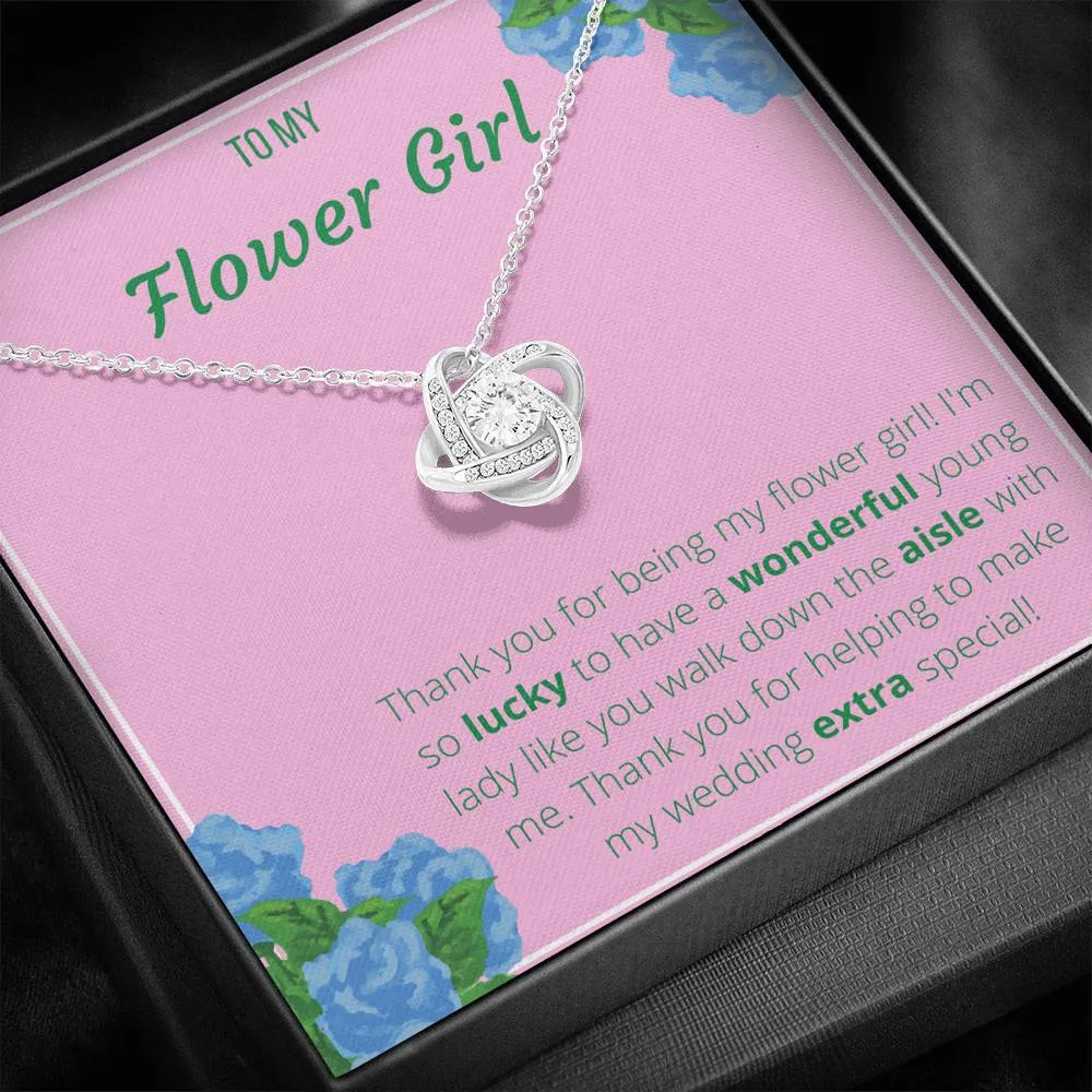 To My Flower Girl Love Knot Necklace